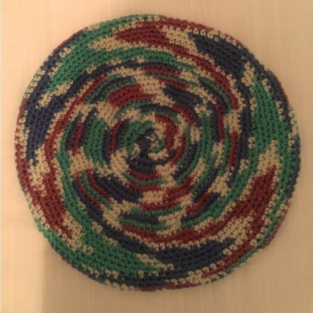Multi Colour Hand Crochet Beret